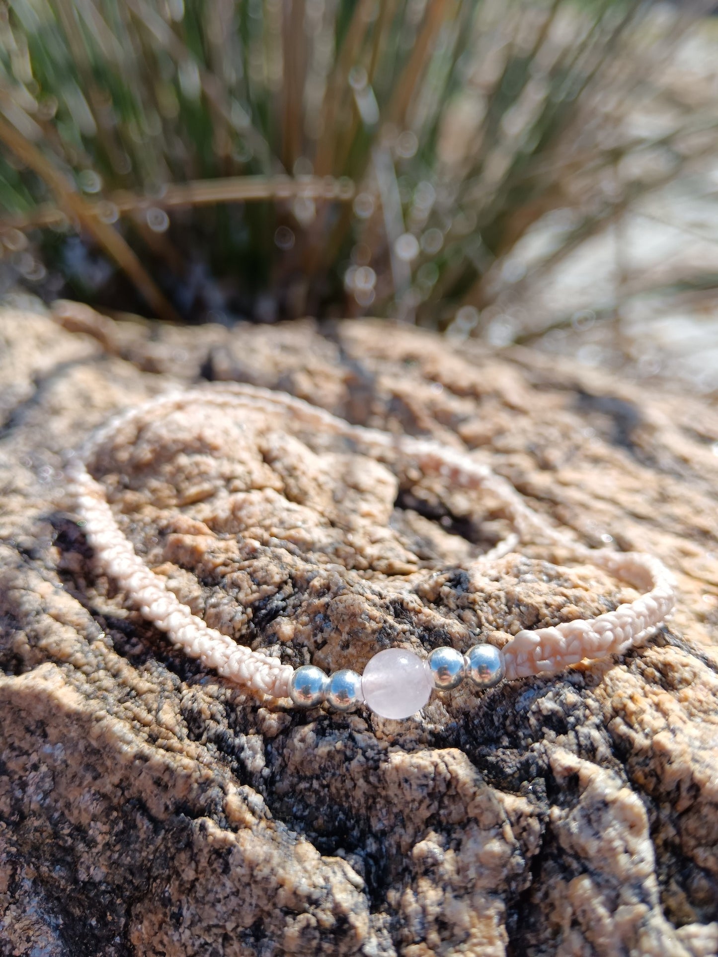 Bracciale ARGENTO 925 e AGATA ROSA